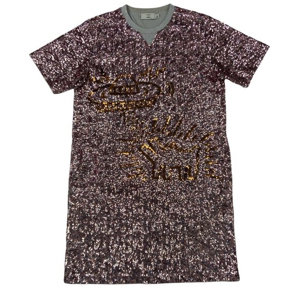 Coach X Keith Haring Embellished Dress L Short Sleeve Sequins Mini Party Novelty - Picture 1 of 12